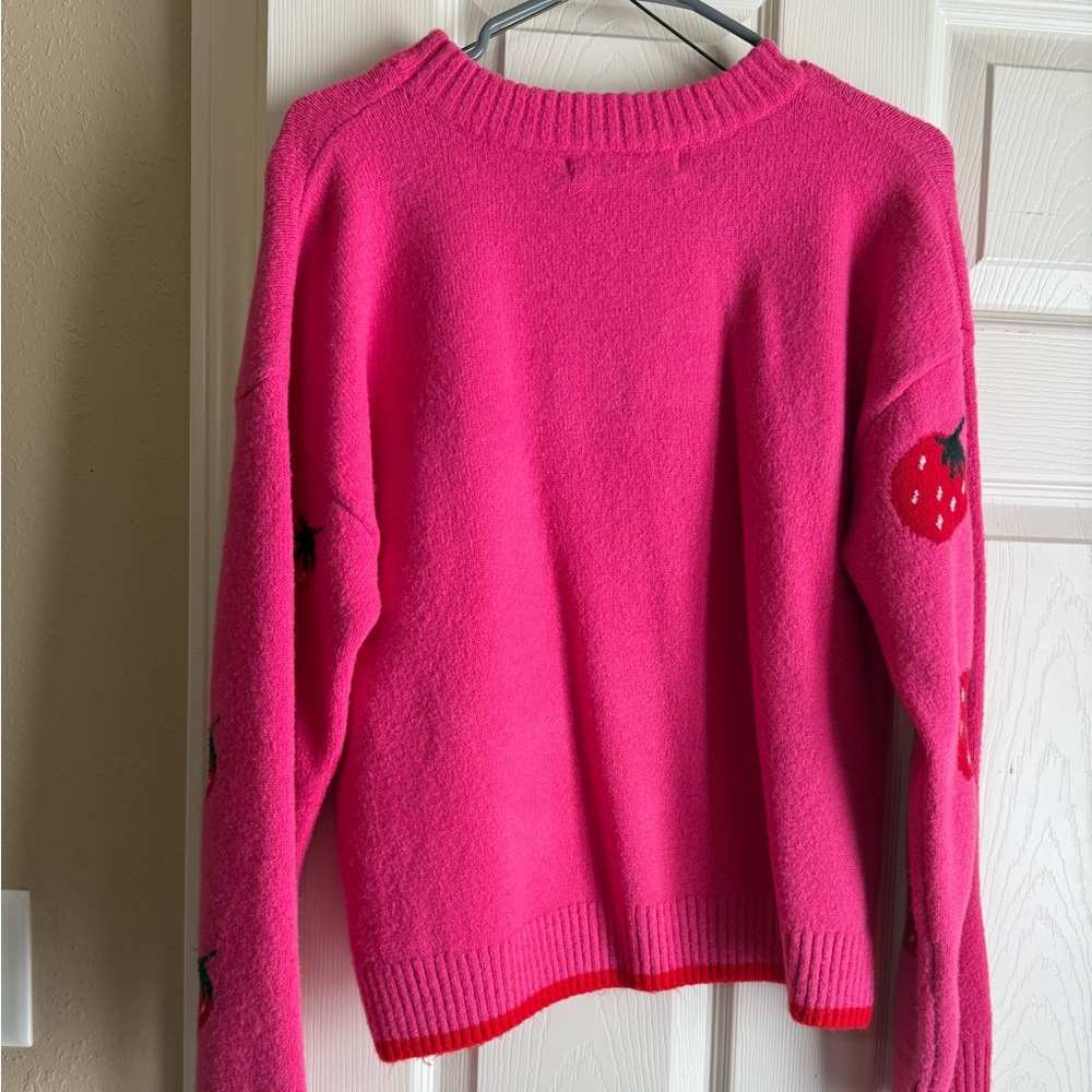 English Factory Pink Strawberry Sweater - Picture 3 of 3
